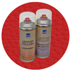 Lederfarbe mit TopClear in RAL 3002 Karminrot