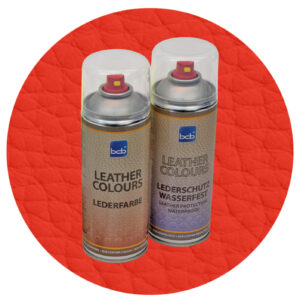 Lederfarbe mit TopClear in RAL 3028 Reinrot
