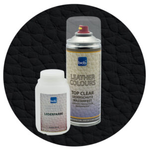 Lederfarbe 250ml mit TopClear in RAL 9005 Tiefschwarz