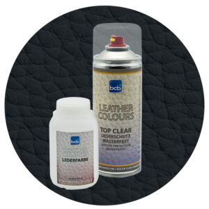 Lederfarbe 250ml mit TopClear in RAL 9017 Verkehrsschwarz