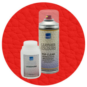 Lederfarbe 250ml mit TopClear in RAL 3020 Verkehrsrot