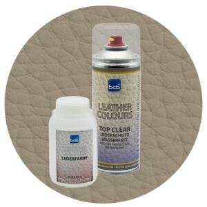 Lederfarbe 250ml mit TopClear in RAL 7034 Gelbgrau