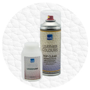 Lederfarbe 250ml mit TopClear in RAL 9003 Signalweiss
