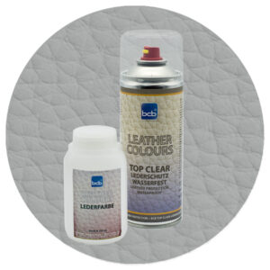 Lederfarbe 250ml mit TopClear in RAL 9006 Weissaluminium