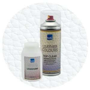 Lederfarbe 250ml mit TopClear in RAL 9016 Verkehrsweiss