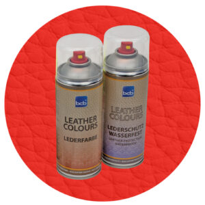 Lederspray mit TopClear in RAL 2002 Blutorange