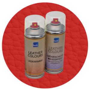 Lederspray mit TopClear in RAL 3000 Feuerrot