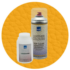 Lederfarbe 250ml mit TopClear in RAL 1032 Ginstergelb